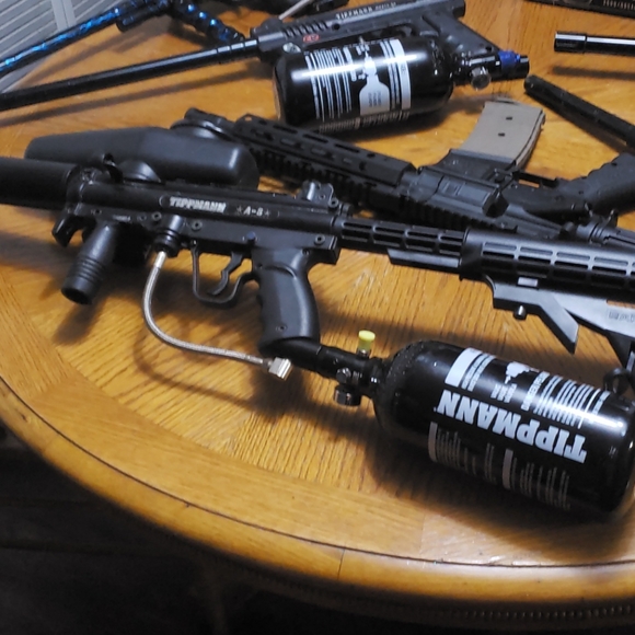 Six paintball guns and box of paintballs. - Picture 2 of 4